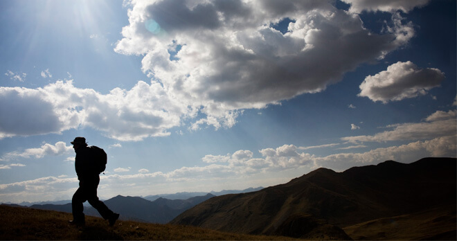 Walking along the Inca Trail, Peru