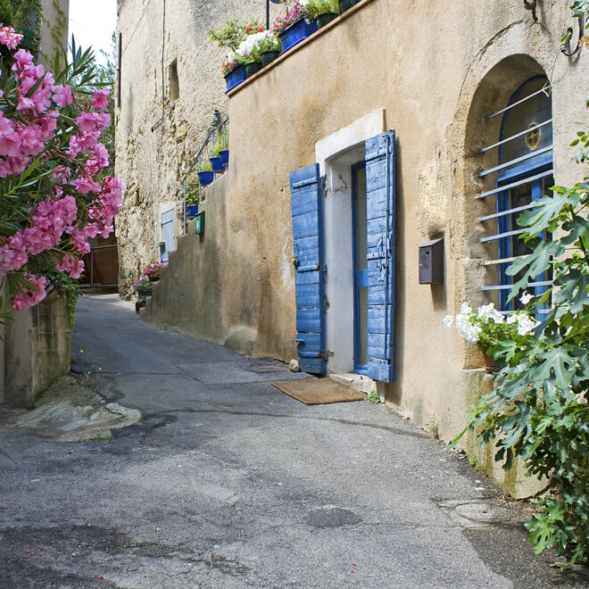 Street in small town, Provence, France